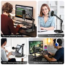 2026 Desktop Microphone Stand Holder Mic Stand Desk Mount For For Recording & Studio, All-Metal Construction, Weighted Iron Base, Height Adjustable, Max 2.2lb Weight Capacity - one-size - View 7
