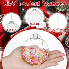 Christmas Decoration Set, Fillable Transparent Plastic Ornaments, Acrylic Icicle Hanging Decor, Red & Gold Christmas Baubles, For Christmas Tree Decoration, DIY Handmade Holiday Party Decor - Clear - View 4