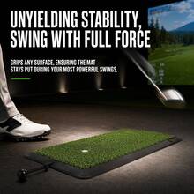 Portable Short Pile Grass Golf Hitting Mat With Rubber Base, Golf Practice Turf Training Pad With Tee Holder & Tees, Compact Indoor Outdoor Backyard Chipping Driving Practice Mat For Golfers - Green - View 3