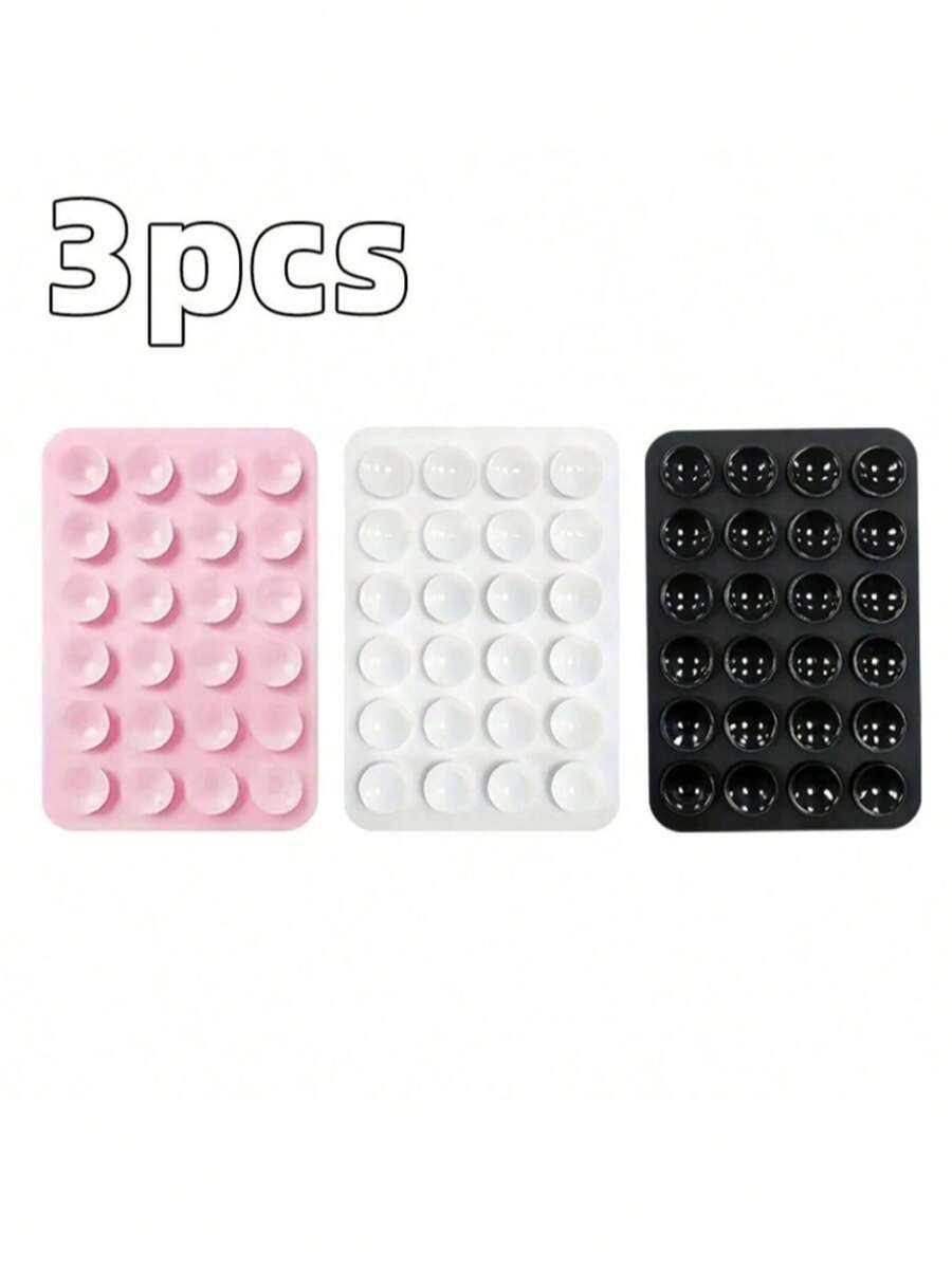 3pcs Silicone Suction Cups, Square Phone Case Back Silicone Suction Cups, 24pcs Large Silicone Phone Suction Cups