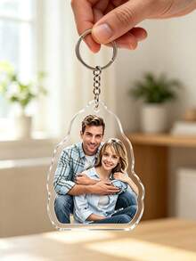 1/2pcs Personalized Photo Keychain, Custom Die-Cut Acrylic Photo Key Ring, Family Souvenir Keychain, Personalized Keepsake, Party Gift, Birthday Gift - Multicolor - View 4