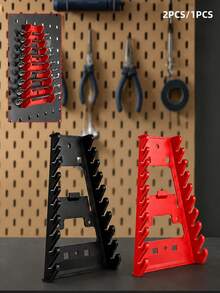 2PCS/1pc Multi-Slot Pegboard Tool Hook, Plastic Hole Plate Tool Hanger For Wrench Storage, Screwdrivers, Pliers And Accessories, Space-Saving Multi-Purpose Tool Organizer Rack For Garage, Shed And Workbench - Multicolor - View 2