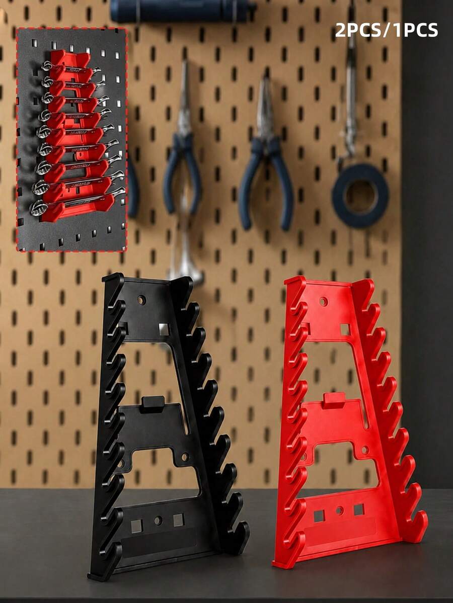 2PCS/1pc Multi-Slot Pegboard Tool Hook, Plastic Hole Plate Tool Hanger For Wrench Storage, Screwdrivers, Pliers And Accessories, Space-Saving Multi-Purpose Tool Organizer Rack For Garage, Shed And Workbench