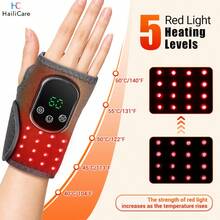 Hailicare 5-Level Heat Therapy 3-Mode Vibration Red Light Wrist Massager, Electric Heated Hand Warmer Wrist Guard, Christmas Gift, 1PC - View 2