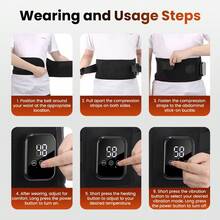 Wireless Heating Pad With Massage Function, Waist Massage Support Belt, Adjustable Straps, 3 Temperature Levels, Auto Timer, Suitable For Back Care, Provides Relief And Support, Perfect As Birthday Gift For Men And Women, Portable Back Massager, USB Rechargeable, Suitable For Mom, Dad And Elderly - View 12