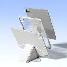 Dynamic Folio 磁吸支架保護殼，適用 iPad Pro 13/11 2025 M5 A3362 A3359、2023/2022/2024 M4，適用 iPad Air 13/11 2026 (M4)，適用 iPad A17 11代/10代、Mini A17 6 2024/2022、M2 Pro 12.9 4代/5代/6代，超薄設計，20+種觀看角度，自動喚醒/睡眠 - 灰色 - 查看 4