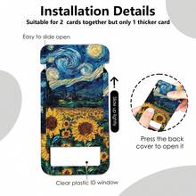 Personalized ID Set With Lanyard, Featuring A Retractable ID Holder, Retractable Clip, And Detachable Neck Lanyard, Vertical Design – Suitable For Women, Nurses, Doctors, Students, And Teachers (Sunflowers Under The Starry Sky) - Sunflowers Under the Starry Sky - View 5