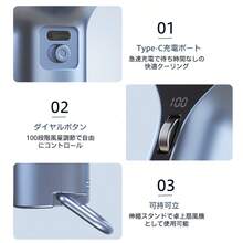 ハンディファン 携帯扇風機 冷却プレート付き 3WAY 首掛け 卓上 手持ち USB充電式 コードレス 100段階風量調節 デジタル表示 折りたたみ式 ミニ扇風機 静音 軽量 コンパクト 3000mAh オフィス 通勤 旅行 夏用 - ブルー - チェックする 8