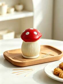 Strawberry-Shaped Toothpick Holder, Practical Toothpick And Cotton Swab Storage Box With Base, Cute Strawberry Design, Suitable For Restaurant And Living Room Decoration - View 13