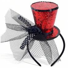 1pc Fashion Creative Decorative Sequin Hat Headband For Holiday Party Cosplay, Women's Decorative Role Play Prop, Suitable For Halloween Carnival Costume Party Dress-Up - Multicolor - View 7