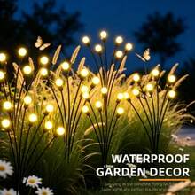 1pc 6LED/8LED/10LED Solar Operated Firefly Stake Light, Outdoor Waterproof Garden Pathway Lights For Yard, Patio, Camping, Holiday, Wedding & Party Decor - Firefly Ground Light - View 7