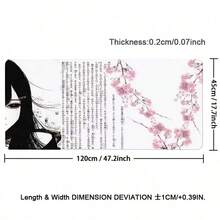 Anime Aesthetic Black & White Angel Leather Mouse Pad, Office Computer Keyboard Desk Decor Mat, Office Accessories, Gaming Carpet - View 15