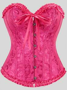 Elegantes Vintage-Korsett-Top im Hofstil mit Vorderknöpfen, Schnürung hinten, Taillenformung durch Stäbe, geeignet für Hochzeit, Party, Halloween-Outfit - Verschiedenfarbig - Übersicht 118