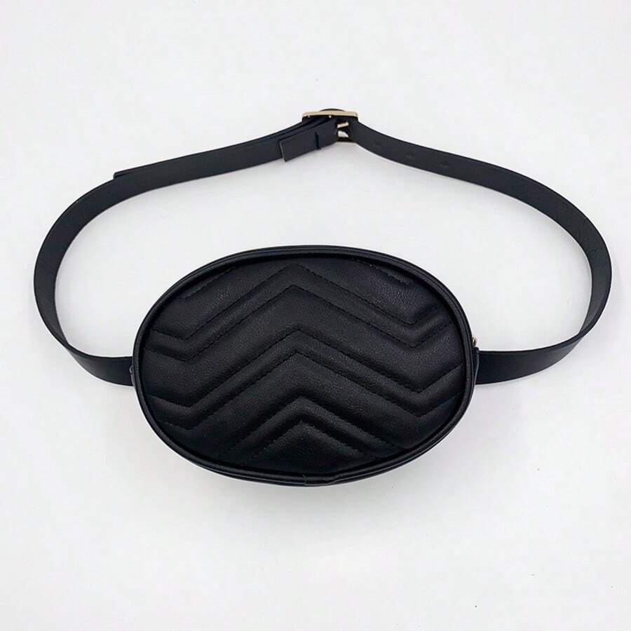Ladies' Belt Waist Bag, Fashionable Oval Waist Phone Bag, Wallet, PU Leather Waist Bag - Multicolor - View 1