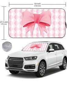 1pc Summer Car Sunshade, Polyester Fiber, Black Rubber Coating, Rollable Storage, With Storage Bag, Front Windshield Sunshade, Blocks UV Rays And Cools Down To Protect Car Interior, Suitable For SUV, Family Car - A - View 15