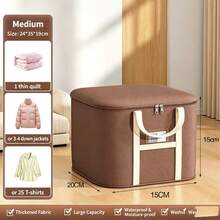 1 Extra Large Capacity Waterproof And Moisture-Proof Fabric Bedding And Clothing Storage Bag, Large Capacity Storage Bag, Dustproof Moving Packing Bag, Suitable For Home Storage Wardrobe Closet Organizer Storage Box, Wardrobe Organization And Storage - Brown - View 10