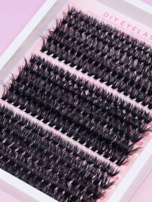 Ayrmilla 60D+80D+100D Mixed Cluster Eyelashes 10‑16mm Fluffy D Curl Individual Lash Clusters DIY Self‑Grafting False Eyelash Kit With Free Lash Applicator Gift Wispy Thick Volume Lashes For Daily Party Makeup - D - View 2