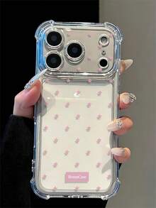 Light Pink Star Transparent Air Cushion Shockproof Phone Case, Girly Versatile, Compatible With Apple 18/18 Pro/18 Pro Max/17/17 Pro/17 Pro Max/16/16 Pro/16 Plus/16 Pro Max/15/15 Pro/15 Plus/14/14 Pro/14 Pro Max/13/13 Pro/13 Pro Max/12/12 Pro/12 Pro Max, Back To School Gift, Women's Birthday Gift, Halloween Gift, Christmas Gift - Clear - View 1