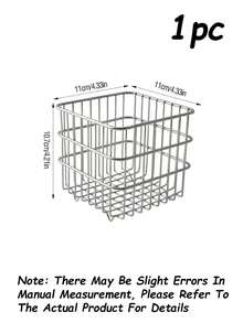 1pcsSquare Wire Metal Storage Basket, Open‑Top Metal Organizer Bin, Multi‑Scene Household Storage For Coffee Capsules, Skincare Bottles, Cosmetics And Sundries, For Bathroom Kitchen Vanity Countertop - Multicolor - View 14