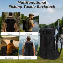 Men's Fishing Backpack, One Shoulder Fishing Gear Bag With Tool Box Storage Function, Unisex Fishing Gear And Accessories Storage Bag, Multi-Functional Outdoor Backpack, Suitable For Fishing, Hiking, Camping, Hunting And Travel, Lightweight Crossbody Fishing Bag, Multi-Pocket Design, Large Capacity Fishing Gear Storage Bag, Father's Day Gift, Birthday Gift, Graduation Gift, Christmas Gift, Gift For Outdoor Sports Enthusiast Boyfriend - Multicolor - View 10