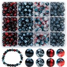 12‑Grid Multi‑Color Glass Beads Kit,Mixed Round Glass Beads In Storage Box,DIY Handmade Bracelet Necklace Jewelry Making Supplies(Black Gray White) - Multicolor - View 4