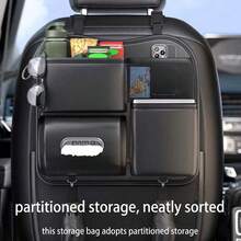 AD 2-In-1 Car Trash Can & Tissue Box, Back Seat Hanging Car Storage Bag, Multi-Function Car Seat Back Organizer - INT-2-in-1 Hanging Bag - View 3