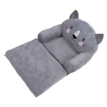 Foldable Sofa Bed – Cartoon-Style Sofa With Wide Armrests, Breathable Plush Fabric, Double-Layer Design, Suitable For Family Bedrooms. - Grey - View 7