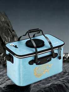 EVA Thickened Live‑Fish Bucket, Waterproof And Wear‑Resistant, With A Fish‑Throwing Opening, Hand‑Held Or Cross‑Body Wearable, Large‑Capacity, Portable For Holding Fish During Outdoor Fishing. - Random Color - View 6