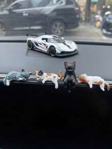 Super Cute Sleepy Cat Car Dashboard Ornament Screen Decoration Mini Figurine Resin Cartoon Decor For Car Center Console Display Screen Computer Desktop Office Supplies Home Decor - Ornament - View 10