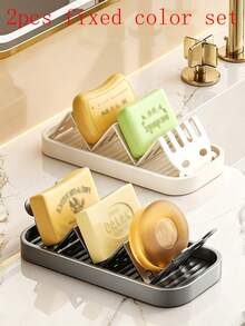2/1pc Luxury Panda Stainless Steel Soap Holder, Household Countertop Draining Soap Box, Multi-Functional W-Shaped Layered Storage Rack, Wavy Rack Draining, Bathroom Kitchen Universal Soap Tray, Creative Drill-Free Soap Storage Rack, Multi-Compartment Partitioned Soap Storage, Minimalist Bathroom Soap Dish, Ventilated Quick-Drying Soap Holder, Practical Bathroom Soap Storage Rack - A - View 15