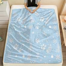 Soft & Comfortable 1pc Modern Flannel Christmas Nap Blanket - Christmas Tree, Deer, Snowflake, Snowman - Polyester Nap Blanket - Digital Print Craft, Suitable For Sofa, Bed, Travel, Office Home Decor - Multicolor - View 9