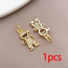 1pc Crystal Boy Girl Charms Multicolor Cubic Zirconia Family Couple Pendants For DIY Fashion Jewelry Handmade Parent Memory Necklace Bracelet - Multicolor - View 22