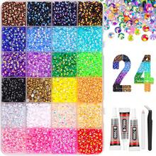 Colors Flat Back Rhinestone Set, Multicolor Handmade Gemstone Kit With Pickup Pen And Tweezers, Suitable For DIY, Clothing, Shoes, Sparkling Jewelry, Colorful Mixed Palette - A - View 15