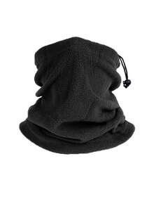 1pc Adjustable Drawstring Fleece Neck Warmer Scarf, Warm Windproof Winter Face Mask, Multi-Functional Scarf For Skiing, Snowboarding, Hiking - Multicolor - View 17