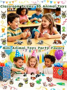 3D Printed Animal Toys, 3D Printed Figure Set - Movable Joint Figure Set, Suitable For Adults, Home Office Desk Pet And Display, Gift Bag Filler, Party Favor, Suitable For Boys And Girls 3D Toys - Multicolor - View 8