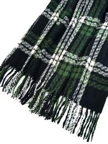 1pc Universal Multi-Color Plaid New Style Versatile Casual Scarf Suitable For Autumn/Winter Use - Misty Forest - View 2