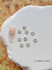 1 Pack Nail Art Alloy Decor Oval Spiral Metal 3D Embellishment - Multicolor - View 6