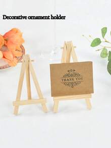 1/3/5/10pcs Wooden Easel Frame Wedding Table Number Card Holder Photo Display Stand, Handmade Painting Art Supplies Home Decor, Natural Wood Tripod Display Stand Conference Wedding Table Card Holder Painting Craft - Apricot - View 2