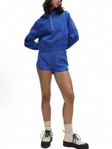 Lululemon Scuba Oversized Half-Zip Hoodie | Cotton-Blend Fleece Pullover, Boxy Short Fit With Kangaroo Pocket - 閃電藍金拉鍊 - 查看 3