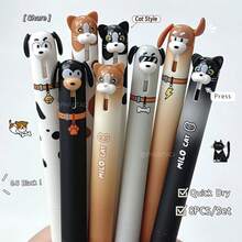 32PCS(2 Pens + 30 Refills) Cat & Dog Style Neutral Pens 0.5mm Quick-Dry Black Ink Creative Animal Writing Pens Office Supplies - Multicolor - View 10