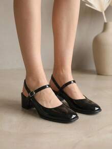 Sepatu Kerja Wanita Model Slip-On Datar, Tidak Melelahkan - Hitam - View 3