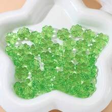 20Pcs Transparent Faceted Four Leaf Clover Acrylic Beads, Green Clover Spacer Beads For DIY Bracelet Necklace Jewelry Making - Green - View 1
