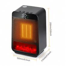 Hailicare Desktop Space Heater, PTC Ceramic Fast Heating, 2-Speed Fan, 4-Timer Settings, 2-Mode Ambient Light, Portable Fireplace Atmosphere Heater For RV, Home, Office, Christmas Gift - US A Type Plug(110-127V) - View 11