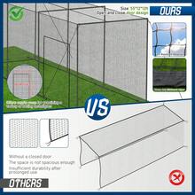 55x12x12FT Baseball Hitting Net, Outdoor Batting Cage Netting With Door, Softball Practice Training Net For Backyard, Field & Sports Training - Black - View 2