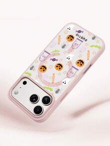 XUSTIO Halloween Pumpkin Lantern Ghost Candy Star Pattern, Anti-Drop TPU Material Magnetic Large Hole Phone Case, Suitable As Holiday Gift Compatible With Apple 11 12 13 14 15 16 17 Pro/Pro Max/14 15 16 17 Plus Phone Protective Cover, Holiday Gift, Daily Commute, Daily Anti-Drop Style - Multicolor - View 4