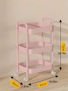 Prateleira de Armazenamento de Metal Multicamadas Compacta e Elegante com 4 Rodízios, Movimento Flexível e Conveniente, Adequada para Casa, Salão, Banheiro, Cozinha, Escritório / Estúdio, Quarto de Criança e Dormitório. Perfeito como Presente para Inauguração da Casa, Aniversário, Natal e Festa de Recém-Nascido (Design Fofo e Elegante, Ótima Escolha para Nova Casa). - Multicolorido - Visão 7
