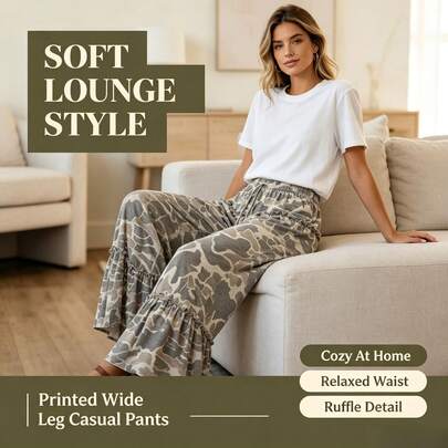 Women's Colorful Camouflage Pants, Loose-Fitting Plus-Size Casual Streetwear, Suitable For Back-To-School Shopping, Brightly Colored Clothing.