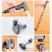 Handheld Dual Spray Head Bidet Set - Perfect Bathroom Accessory For Bathroom Cleaning And Toilet Flushing - Multicolor - View 7