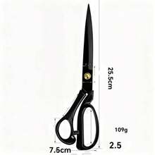 10 Inch Heavy Duty Tailor Scissors - Steel Blade Scissors, Suitable For Fabric, Leather And Crafts - Ergonomic Handle, Suitable For Sewing, Trimming And Office Use - Christmas And Halloween Gift Black Blade Scissors - Black - View 8