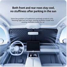 1pc Glowing Laser Silver Plated Car Front Windshield Sunshade, Reflective Heat Insulation UV Protection Sunshade, Foldable Waterproof Fabric Block UV Rays, Universal For Sedan SUV MPV Car Interior Summer Sun Protection Accessory - A - View 3